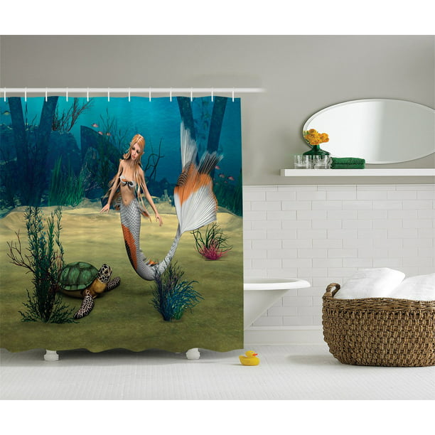 Details about   Water Quiet Wave Orange 3D Shower Curtain Waterproof Fabric Bathroom Decoration